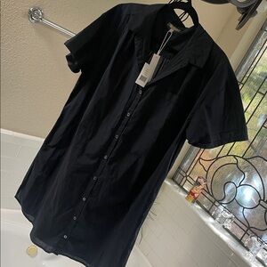 Lilla P Dress . 100% Cotton . Black with optional waist tie. NEW with Tags .